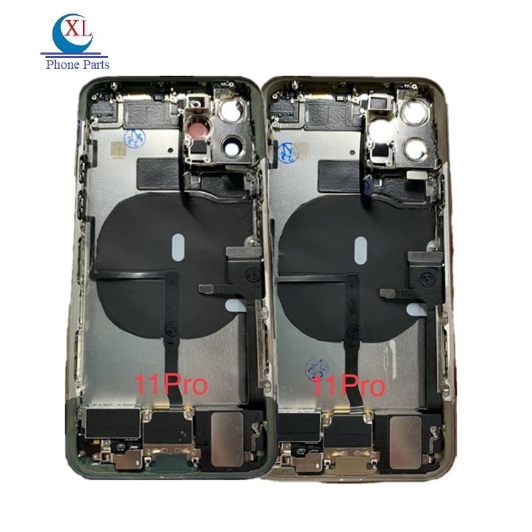 Заводской корпус с полными мелкими деталями для iPhone 11Pro, задняя крышка, крышка батареи, металлический корпус корпуса КОРПУСА корпуса с гибким