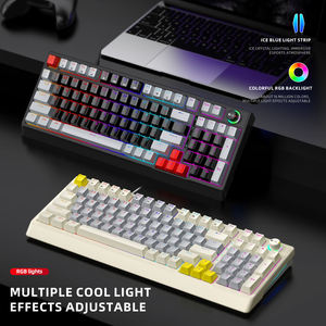 Clavier de jeu mécanique filaire T-WOLF <span class=keywords><strong>T50</strong></span> 98 touches, interrupteur bleu, rétroéclairage RVB, touches ABS 3 couleurs pour PC portable - Product Image 3
