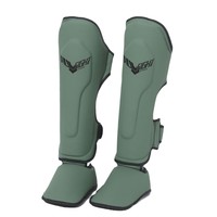 Protège-tibias en PU personnalisés, écologiques, durables et confortables pour enfants et adultes, protection des tibias verte pour la pratique de la boxe
