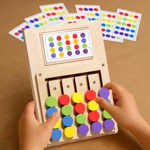 Montessori & Pattern Mind Training for Kids Slide <b>Puzzle</b> Color Sorting Matching Toys - Product Image 1