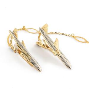 Chất Lượng Tuyệt Vời Máy Bay Hàng Không Tie Clip Kim Loại Cao Cấp Kinh Doanh Tùy Chỉnh Vàng Máy Bay Tie Clip Người Đàn Ông - Product Image 3