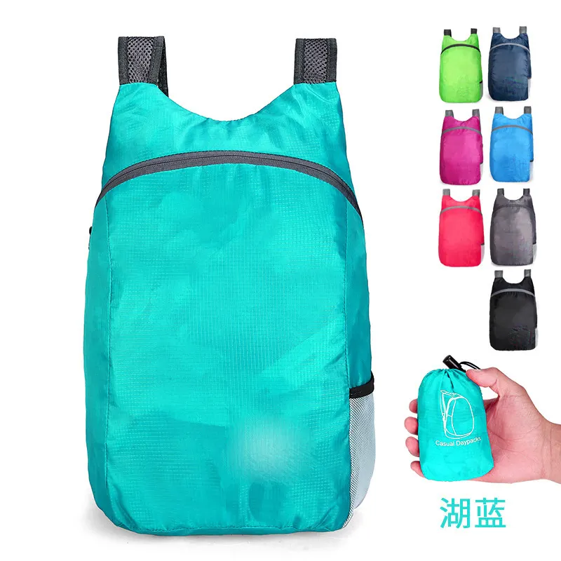 Özel düşük adedi su geçirmez katlanır çanta ile Ultralight açık spor seyahat geri paketi Logo çantası