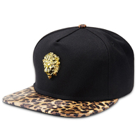 Penjualan paling laris topi Snapback 6 Panel biru dekorasi logam desain Fashion Solid Logo kustom fitur kain Umum