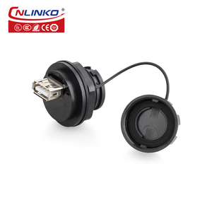Bảng điều khiển bằng nhựa gắn kết ổ cắm không thấm nước <span class=keywords><strong>USB</strong></span> kết nối USB2.0 Nam sang nữ bảng điều khiển ổ cắm <span class=keywords><strong>USB</strong></span> sạc Ổ cắm nam cnlinko IP68 - Product Image 3
