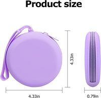 Porte-monnaie miniature pour enfants en silicone rond personnalisé avec motif géométrique, écologique, multifonctionnel, avec fermeture éclair, porte-clés