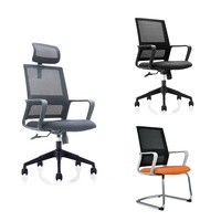 Chaise de bureau ergonomique en maille Hbada Chaise de patron pivotante de style moderne avec tissu Silla Oficina