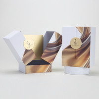 Boîte à parfum personnalisée à double porte, ensemble de deux flacons, boîte d'emballage en papier à couvercle rabattable avec logo personnalisé pour cadeau cosmétique en gros