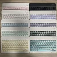 Keyboard Virtual Nirkabel BT LED Mini Isi Ulang Plastik USB Tipe-C Ukuran Penuh untuk iPad & Ponsel Android Baru