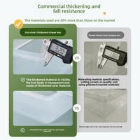 Voedselveilige lunchbox Verdikte transparante plastic luchtdichte koelkastopbergcontainer Draagbare stapelbare antislip fruitbox