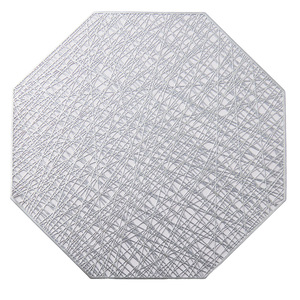 Octagonal <b>Placemat</b> <b>Gold</b> And Silver Irregular Shape Heat Insulating PVC Home Use - Product Image 5
