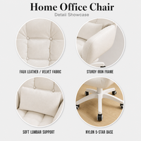 Chaise de bureau en similicuir ALINUNU, directement de l'usine, pour bureau à domicile, avec structure en fer, dossier moyen et coussin lombaire