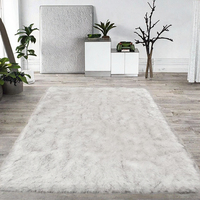 Tapis moderne en polyester uni et moelleux |   Tapis en peluche douce fabriqué à la machine, épaisseur 2 cm, avec support antidérapant en PVC |   Personnalisable et non toxique