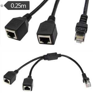 Cable Ethernet Cat5 en Forma de Y de 0.25m, RJ45 Macho a Doble Hembra, Divisor para Conexión de Red - Product Image 1