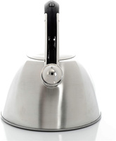 Bouilloire à thé moderne en acier inoxydable argenté de 2,5 litres à 6 côtés, avec poignée en alliage de zinc, revêtement coloré durable, compatible induction et cuisinière