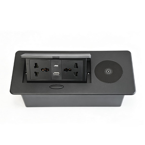 Escritorio Empotrado de Aluminio con Carga Inalámbrica y WIFI Integrado para Oficinas y Mesas de Trabajo - Product Image 6