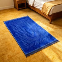 Tapis de prière islamique de qualité supérieure, fait main, lavable, couleur unie, 80*120cm, en tissu Raschel, vente en gros d'usine, pour le Ramadan