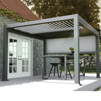 Pérgola APRO con Techo de Aluminio, Persianas Ajustables, Motorizada, Impermeable, con Control Remoto