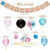 Ensemble de révélation de sexe garçon ou fille, kit de ballons rose et bleu, fournitures de révélation de sexe avec fond pour la décoration de fête