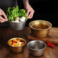 Piring Kecil Emas Stainless Steel Grosir, Mangkuk Celup Food Grade untuk Saus, Selai, Sushi, Sup, Bumbu, Sajian Selada
