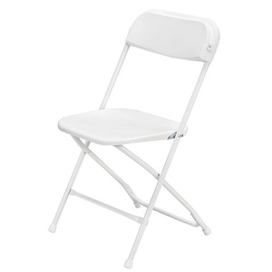 Sillas Plegables Blancas Americana, Portátiles, Ligeras, de Metal y Plástico, con Capacidad para 800 Libras, Apilables, para Dormitorios, Escuelas y Jardines - Product Image 2