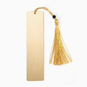 Marque-page en métal doré mat gravé avec logo personnalisé, design unique, marque-pages vierges en cuivre, cadeaux de rentrée scolaire - Product Image 3