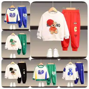 Best Selling Solid Custom Made logo Full Tracksuits Kids Clothing Custom Children's Clothing Sets