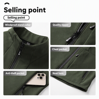 Chaqueta Softshell con Forro Polar Unisex 790g, Cuello Alto, Impermeable, Cortavientos, para Senderismo al Aire Libre, Tallas L-6XL, Marca Privada, Servicio OEM Llave en Mano