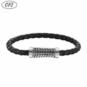 Nouveau bracelet noir personnalisé en fonte rétro, bracelet tissé fait à la main, usine sans intermédiaires pour gagner la différence de prix - Product Image 1
