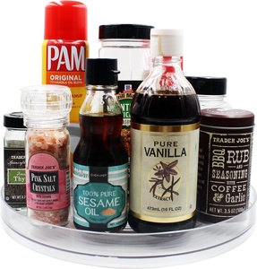 360 độ nhựa lưu trữ tổ chức pha lê xoay nhà bếp gia vị giá bàn xoay lười biếng Susan - Product Image 2