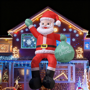 Santa <span class=keywords><strong>Claus</strong></span> Inflable de 6 Pies con Bolsa de Regalos, Decoración LED para Jardín, Patio y Fiestas Navideñas - Product Image 1