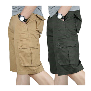 Pantalones Cortos Bermuda para Hombre, con Múltiples Bolsillos, de Algodón, hasta la Rodilla, Cintura Media, Estilo Casual, Tejido, Tallas Grandes - Product Image 1
