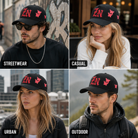 Casquette de baseball noire personnalisée 5 panneaux avec broderie 3D en relief papillon, visière incurvée, réglable, style streetwear, vente en gros, OEM, faible MOQ