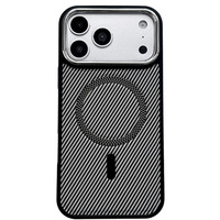 Étui de téléphone magnétique à motif carbone pour iPhone 18 Pro Max, compatible avec Apple 17/16/15/14/13 Pro Max