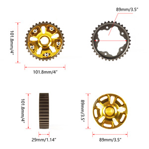 Honda Civic B16A B18C Timing Belt <b>Pulley</b> Aluminum Alloy Gold Black Red Blue Retrofit Upgrade Part BPU003 - Product Image 2
