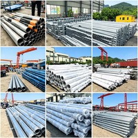 Poteau de surveillance CCTV en acier galvanisé à chaud, support de caméra vertical, broches fixes, durable, étanche, sécurité routière extérieure, gris