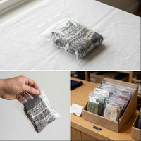 Petite pochette transparente en PE avec fermeture à glissière pour chaussettes, gants, accessoires, sac en plastique refermable
