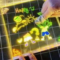 Tableau de Dessin Fluorescent Lumineux DIY, Tableau d'Affichage Acrylique Interactif, Tableau de Mémo Effaçable, Lumières de Nuit Décoratives