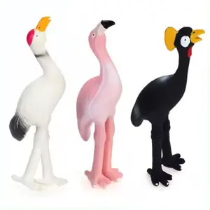 Squeaky Chew Natural Rubber Latex Soft Custom Made Flamingo Bird Pet Products for Large and Medium Dogs Toy manufacturers