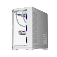 Producción personalizada Fábrica de vidrio templado dual Caja ATX de vidrio de doble cara Cubo Agujeros de ventilación Caja completa para PC 300PCs MOQ