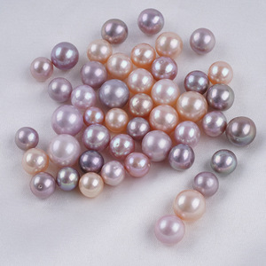 Perlas de Agua Dulce Naturales al por Mayor de Zhuji, Forma de Botón, Cuentas Blancas para Hacer Pulseras, Collares y Pendientes en Rosa y Morado - Product Image 2