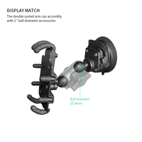 1 "avec adaptateur de bras à double douille de 6cm de long pour support GPS Compatible avec le VIN-B-6 à bras court Ram Mount