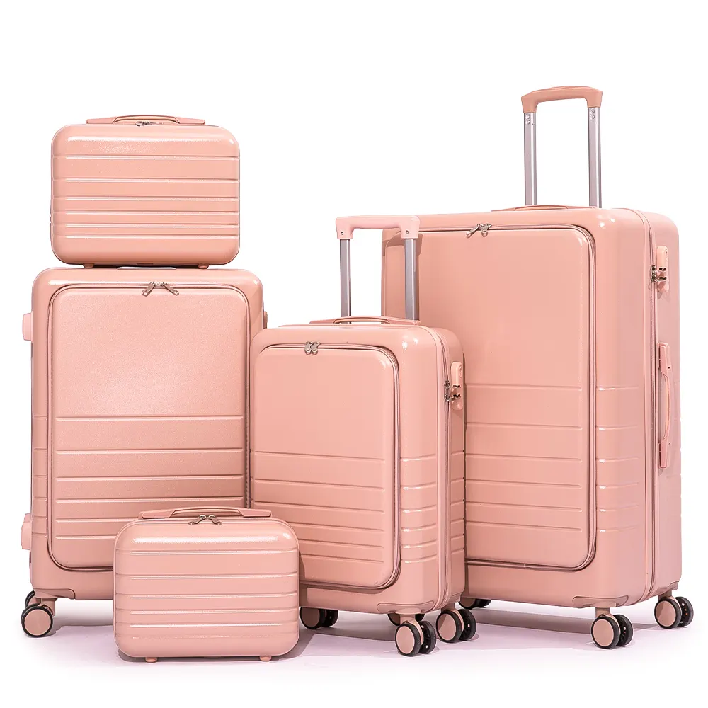 Nice Travel Factory OEM 5 PCS ABS PC Suitcase Set Travel12 14 20 24 28 inch Hard Luggage Set Rolling Luggage on Wheels