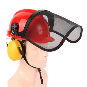 Casque de chantier ABS anti-éclaboussures avec écran facial, protège-oreilles anti-bruit, certifié CE EN397, conception non ventilée, logo personnalisé - Product Image 4