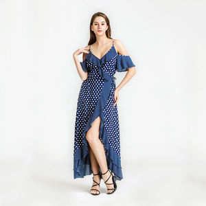 La nueva señora <span class=keywords><strong>de</strong></span> ocio <span class=keywords><strong>de</strong></span> moda joven venta al por mayor <span class=keywords><strong>de</strong></span> punto <span class=keywords><strong>de</strong></span> la onda <span class=keywords><strong>de</strong></span> impresión cabestro sin tirantes alta hendidura - Product Image 3