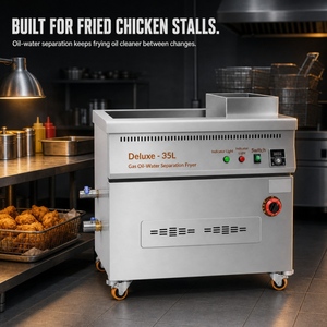 <span class=keywords><strong>Friteuse</strong></span> électrique commerciale grande capacité HNRB 35L en acier inoxydable avec séparation huile-eau pour stand de poulet frit - Product Image 2