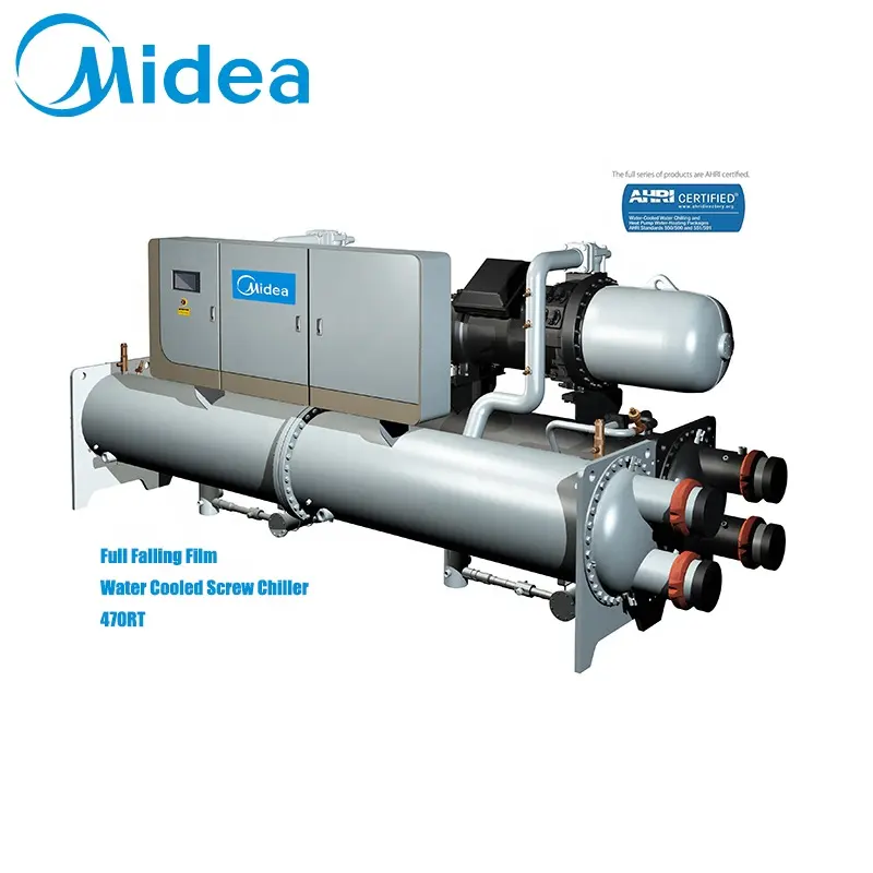 Midea refrigeratore centrifugo ad alta efficienza 470rt livelli sonori inferiori e refrigeratori d'acqua raffreddati ad aria industriali a vibrazione