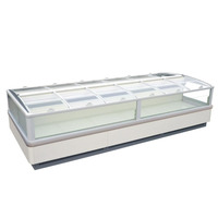 Vitrine réfrigérée commerciale pour supermarché, comptoir de refroidissement pour viande fraîche et fruits de mer, refroidissement haute efficacité