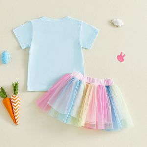 Conjunto de Ropa Boutique de Pascua 2026 para Niñas Pequeñas, Camiseta de Conejito Estilo Hip Hop, Falda Tutú Pastel, Conjunto de 2 Piezas para Bebés - Product Image 3