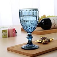 Gobelets à vin classiques vintage écologiques en verre épais durable, gobelets à vin gravés, bleu, vert, violet, rose, rouge, gris, ambre, cadeau