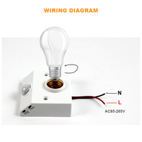 AC110V/220V E27 Base de montaje en pared bombilla LED portalámparas Socket infrarrojo PIR sensor de movimiento Sensor de movimiento ajustable E27 portalámparas